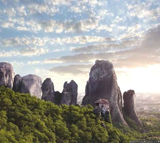 meteora-at-sunset